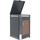 Copertura per cassonetti in acciaio zincato effetto legno per pattumiera da 240 l - X-METAL