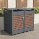 Copertura per cassonetti in acciaio zincato effetto legno per 2 pattumiere da 240 l - X-METAL