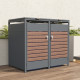 Copertura per cassonetti in acciaio zincato effetto legno per 2 pattumiere da 240 l - X-METAL