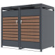 Copertura per cassonetti in acciaio zincato effetto legno per 2 pattumiere da 240 l - X-METAL