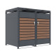 Copertura per cassonetti in acciaio zincato effetto legno per 2 pattumiere da 240 l - X-METAL