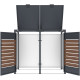 Copertura per cassonetti in acciaio zincato effetto legno per 2 pattumiere da 240 l - X-METAL