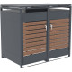 Copertura per cassonetti in acciaio zincato effetto legno per 2 pattumiere da 240 l - X-METAL