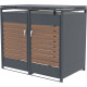 Copertura per cassonetti in acciaio zincato effetto legno per 2 pattumiere da 240 l - X-METAL