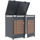 Copertura per cassonetti in acciaio zincato effetto legno per 2 pattumiere da 240 l - X-METAL