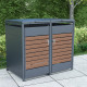 Copertura per cassonetti in acciaio zincato effetto legno per 2 pattumiere da 240 l - X-METAL