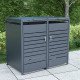 Copertura per cassonetti in acciaio zincato antracite per 2 contenitori da 240 l - X-METAL