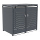 Copertura per cassonetti in acciaio zincato antracite per 2 contenitori da 240 l - X-METAL