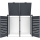 Copertura per cassonetti in acciaio zincato antracite per 2 contenitori da 240 l - X-METAL