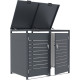 Copertura per cassonetti in acciaio zincato antracite per 2 contenitori da 240 l - X-METAL