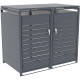 Copertura per cassonetti in acciaio zincato antracite per 2 contenitori da 240 l - X-METAL