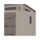 Casetta da giardino Sunlife in HDPE 6,5 ​​m² a pendenza singola crema e marrone + pavimento - JOBU