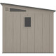 Casetta da giardino Sunlife HDPE 6,5 ​​m² a pendenza singola crema e grigio + pavimento - JOBU