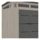 Casetta da giardino Sunlife HDPE 6,5 ​​m² a pendenza singola crema e grigio + pavimento - JOBU