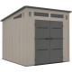 Casetta da giardino Sunlife HDPE 6,5 ​​m² a pendenza singola crema e grigio + pavimento - JOBU