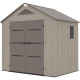 Casetta da giardino Sunlife in HDPE color crema e marrone da 4,5 m² + pavimento - JOBU