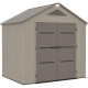 Casetta da giardino Sunlife in HDPE color crema e marrone da 4,5 m² + pavimento - JOBU