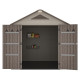 Casetta da giardino Sunlife in HDPE color crema e marrone da 4,5 m² + pavimento - JOBU