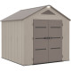 Casetta da giardino Sunlife in HDPE da 6,15 m² color crema e marrone + pavimento - JOBU