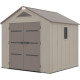 Casetta da giardino Sunlife in HDPE da 6,15 m² color crema e marrone + pavimento - JOBU