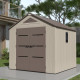 Casetta da giardino Sunlife in HDPE da 6,15 m² color crema e marrone + pavimento - JOBU