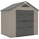 Casetta da giardino Sunlife in HDPE 4,5 m² crema e grigio + pavimento - JOBU