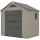 Casetta da giardino Sunlife in HDPE 4,5 m² crema e grigio + pavimento - JOBU