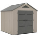 Casetta da giardino Sunlife HDPE 6,15 m² crema e grigio + pavimento - JOBU