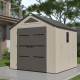 Casetta da giardino Sunlife HDPE 6,15 m² crema e grigio + pavimento - JOBU