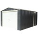 Garage in metallo 19,52m² PLUS antracite porta sezionale + set di montaggio X-METAL