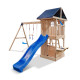 Area giochi MAMMOUTH in legno termotrattato con 2 altalene, 1 trapezio e 1 scivolo - Abracadaprout