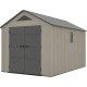 Casetta da giardino Sunlife in HDPE da 9,5 m² crema e grigio + pavimento - JOBU
