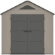 Casetta da giardino Sunlife in HDPE da 9,5 m² crema e grigio + pavimento - JOBU