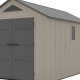 Casetta da giardino Sunlife in HDPE da 9,5 m² crema e grigio + pavimento - JOBU