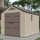 Casetta da giardino Sunlife in HDPE da 7,8 m² color crema e marrone + pavimento - JOBU