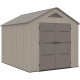 Casetta da giardino Sunlife in HDPE da 7,8 m² color crema e marrone + pavimento - JOBU