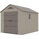 Casetta da giardino Sunlife in HDPE da 7,8 m² color crema e marrone + pavimento - JOBU