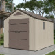 Casetta da giardino Sunlife in HDPE da 7,8 m² color crema e marrone + pavimento - JOBU