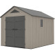 Casetta da giardino Sunlife in HDPE da 7,8 m²crema e grigio + pavimento - JOBU