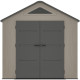 Casetta da giardino Sunlife in HDPE da 7,8 m²crema e grigio + pavimento - JOBU