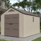 Casetta da giardino Sunlife in HDPE da 9,5 m² color crema e marrone + pavimento - JOBU