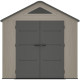 Casetta da giardino Sunlife in HDPE 4,5 m² crema e grigio + pavimento - JOBU