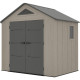 Casetta da giardino Sunlife in HDPE 4,5 m² crema e grigio + pavimento - JOBU