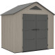 Casetta da giardino Sunlife in HDPE 4,5 m² crema e grigio + pavimento - JOBU