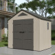 Casetta da giardino Sunlife in HDPE 4,5 m² crema e grigio + pavimento - JOBU