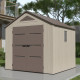 Casetta da giardino Sunlife in HDPE da 6,15 m² color crema e marrone + pavimento - JOBU