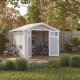 Casetta da giardino in PVC 4,9m² UTILITY bianco e grigio verde + kit di ancoraggio Grosfillex