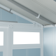 Casetta da giardino in PVC 7,53m² UTILITY bianco e grigio blu + kit di ancoraggio Grosfillex