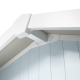 Casetta da giardino in PVC 7,53m² UTILITY bianco e grigio blu + kit di ancoraggio Grosfillex