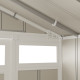 Casetta da giardino in PVC 7,53m² UTILITY bianco e grigio verde + kit di ancoraggio Grosfillex 